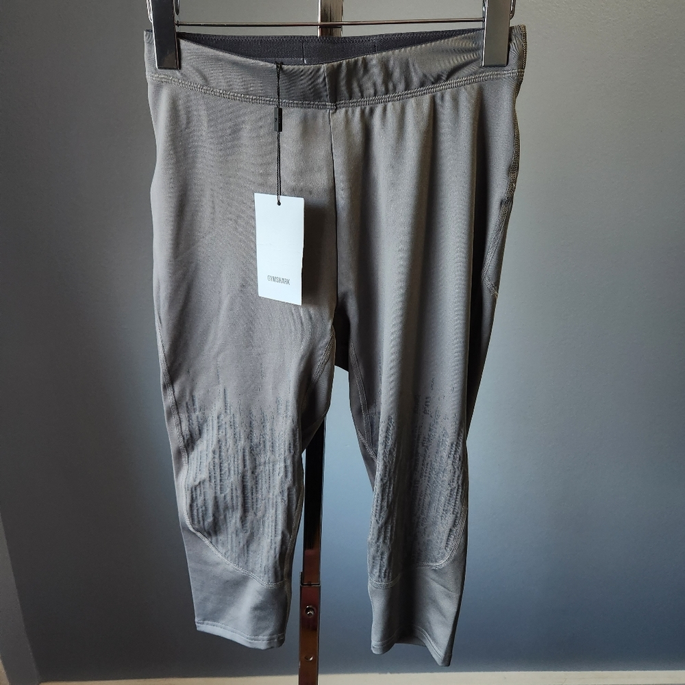 Gymshark Combat Cropped Leggings Smokey Grey Women's Small Gym Training Stretch.